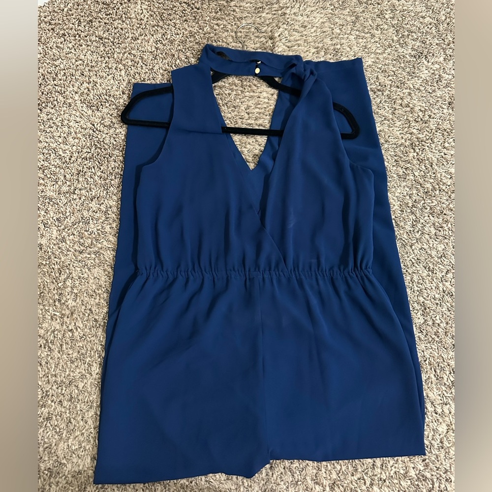 Navy blue jumpsuit.